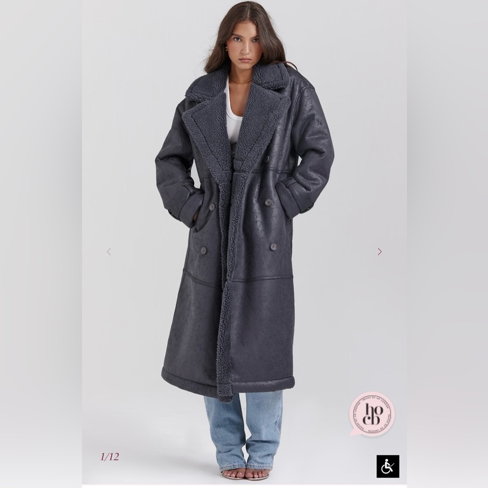 House of CB Deiji faux sherling coat